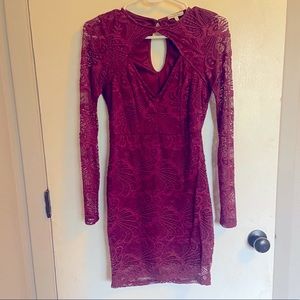 Burgundy lace dress